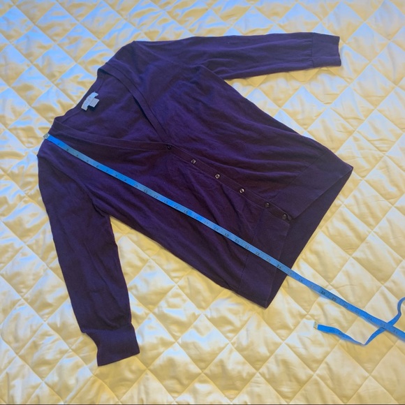 LOFT Eggplant Purple Cardigan - Picture 2 of 7